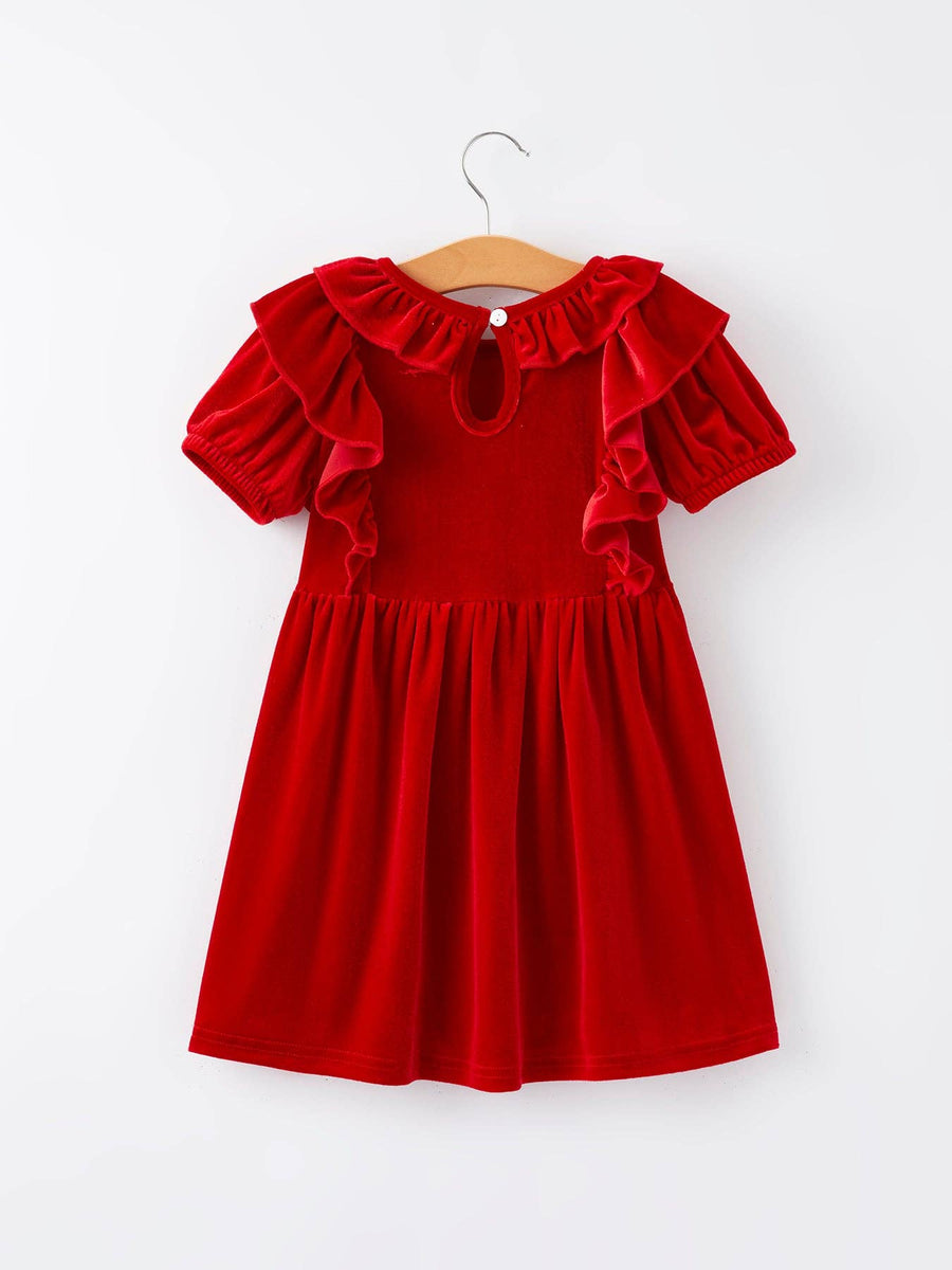 chinese dress ladies Red Velvet Girls Dress – Just Enough Glam