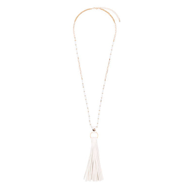LEATHER TASSEL NECKLACE