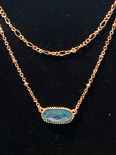Charming Oval Faux Stone Double Necklace