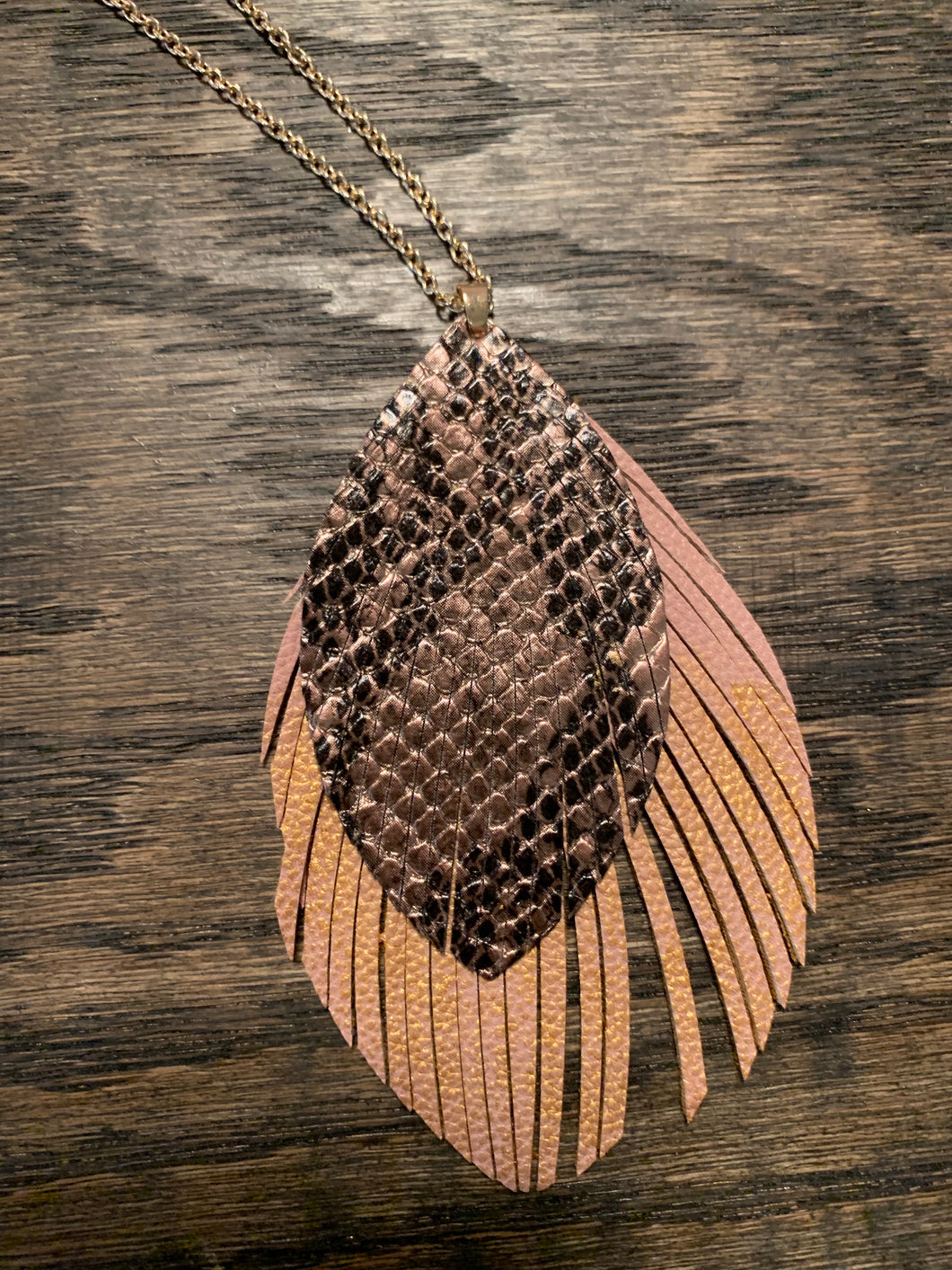 Double Layer Feather Pendant