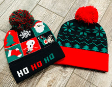 Snowflake Christmas Tree Pattern Pom Pom Winter Beanie Hat
