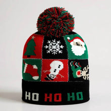 Snowflake Christmas Tree Pattern Pom Pom Winter Beanie Hat