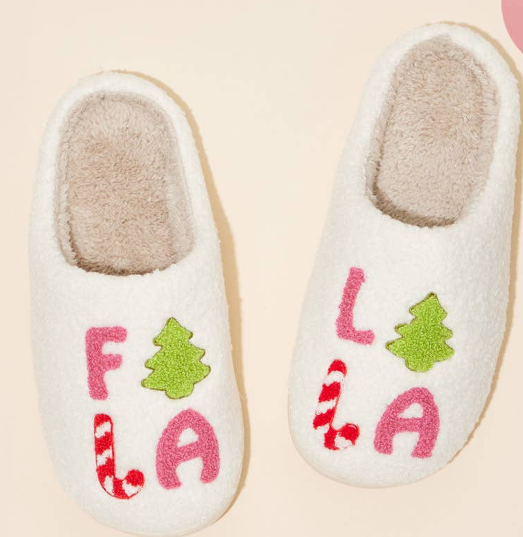 - FALALALA Tree Christmas Tree Home Slippers