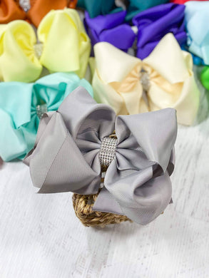 Oversize Rhinestone Hair Bows - Alligator Clip - 5.5