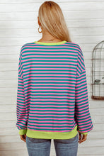 Stripe Oversized Contrast Pullover