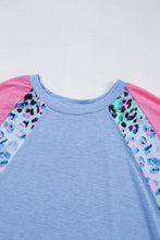 Leopard Print Patch Colorblock Plus Size T Shirt