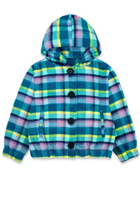 Girls Teal Hoodie Shacket