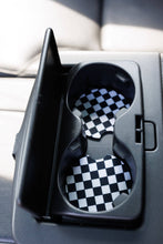Black & White Checkerboard Car Coasters 2-Pack