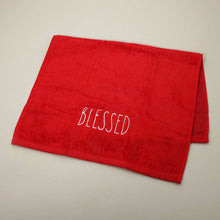 BLESSED Embroidered Festive Holiday Hand Towel