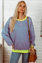 Stripe Oversized Contrast Pullover