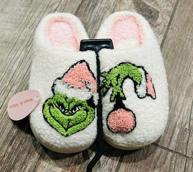 Kids Christmas Grinch Slippers