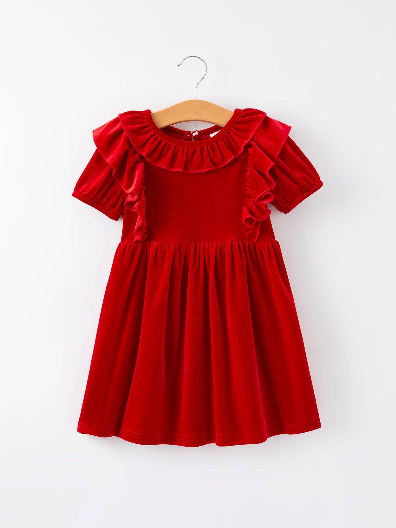 knee length dresses for ladies Victorian Red Velvet Dress– The Cottagecore main image 0