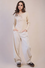 Button Down Washed Waffle Knit Top