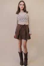 High Neck Fitted Lace Knit Top