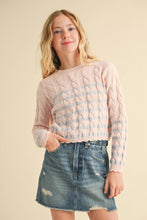 Madelyn CABLE KNIT BOXY CROPPED PULLOVER