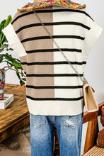 Colorblock Quarter Zip Collar Sweater