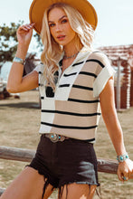 Colorblock Quarter Zip Collar Sweater