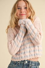 Madelyn CABLE KNIT BOXY CROPPED PULLOVER
