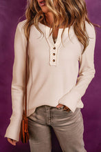Henley Ribbed Fitted Top