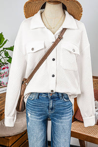 Textured Pocket Buttoned Shacket