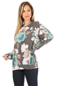 Charcoal Floral Long Sleeve