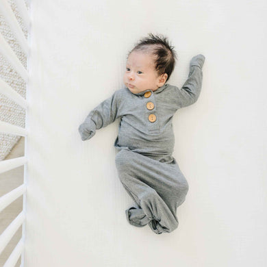 Knotted baby gown - Heather grey