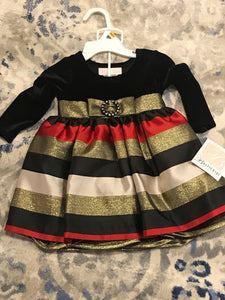 Infant Jaquard Stripe Empire Dress