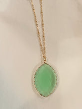 Green Faceted Drop Pendant Necklace