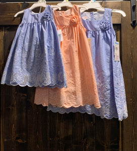 Toddler Cutout Gingham Dress -Peach