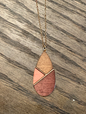 Boho Tri-Colored Teardrop Necklace