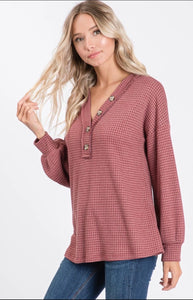 Waffle Button Top