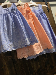 Baby Cutout Gingham Dress-Blue