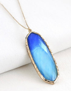 Faceted Pointed Oval Pendant