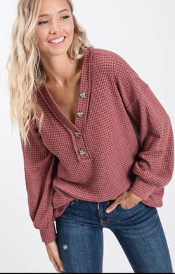 Waffle Button Top