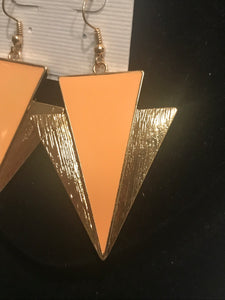 Peach Drop Arrow Earrings