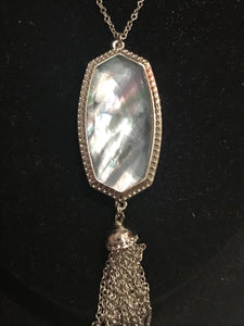 Silver Hexagon Crystal Necklace