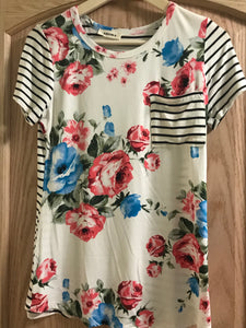 White Floral Tee