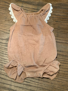 Taupe Romper with Lace