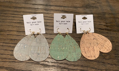 Teardrop Cork Earrings