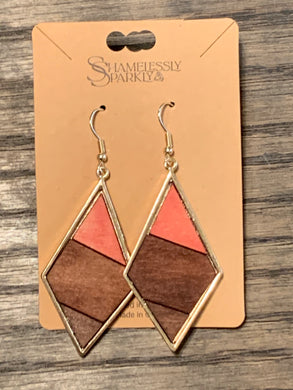 Boho Tri-Colored Diamond Earrings